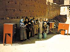 Collective gas ovens, which consume less wood than traditional ovens, were distributed to women. 